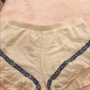 White Flowy shorts